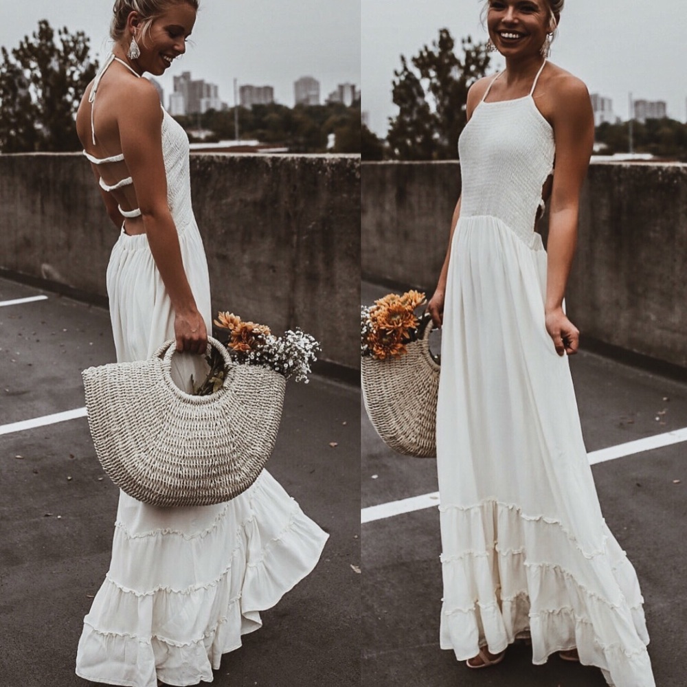 Ivory Smocked Maxi - Picture 4 of 6